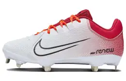 Nike Hyperdiamond 4 Durable Breathable Low-Top Training Shoes GS White Red