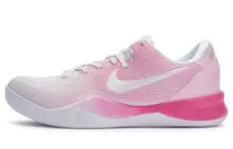 Nike Kobe 8 Cushioning Anti-Slip And Wear-Resistant Low-Top Basketball Shoes Unisex Pink White