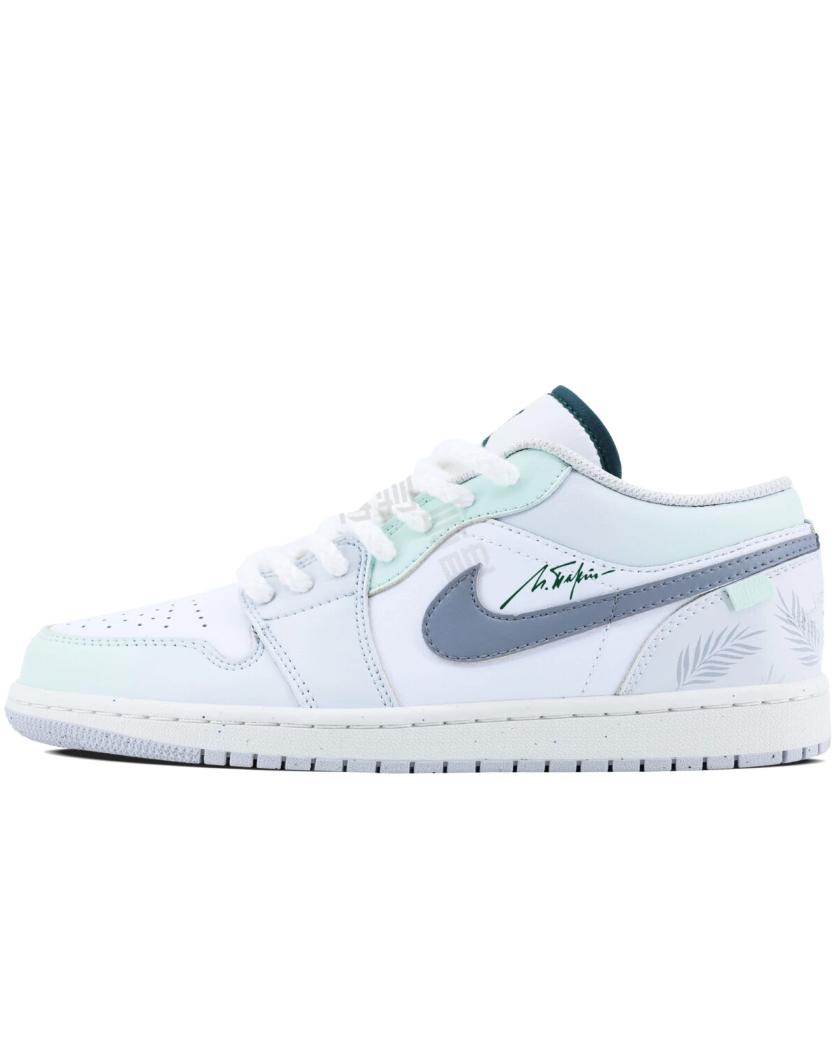 Jordan Air Jordan 1 мужские кроссовки сине-белые с зеленым акцентом картинка