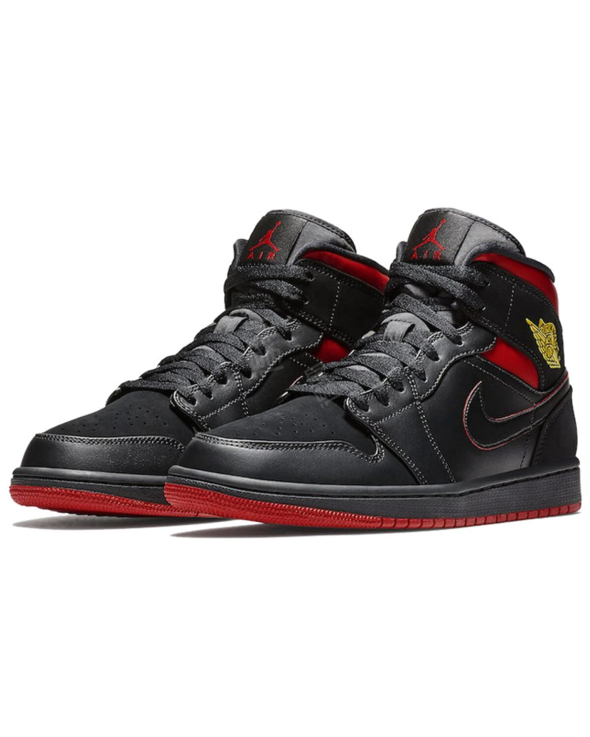 Jordan Air Jordan 1 Retro Mid "Last Shot" мужские баскетбольные кроссовки черно-красные картинка