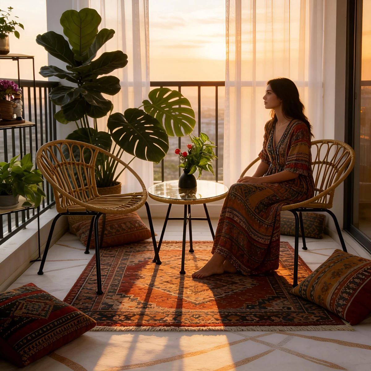 Комплект садовой мебели с плетеными креслами и столиком (Бежевый) картинка