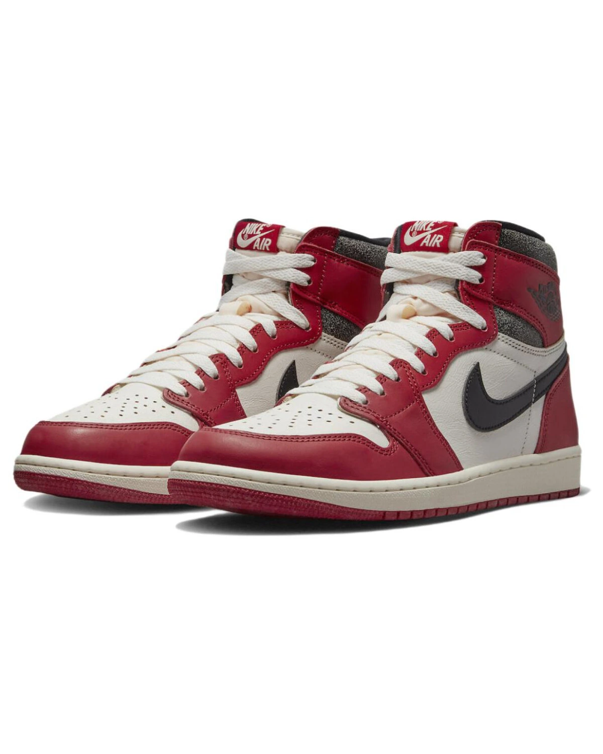 Jordan Air Jordan 1 унисекс кроссовки высокие кожаные бело-красно-черные картинка