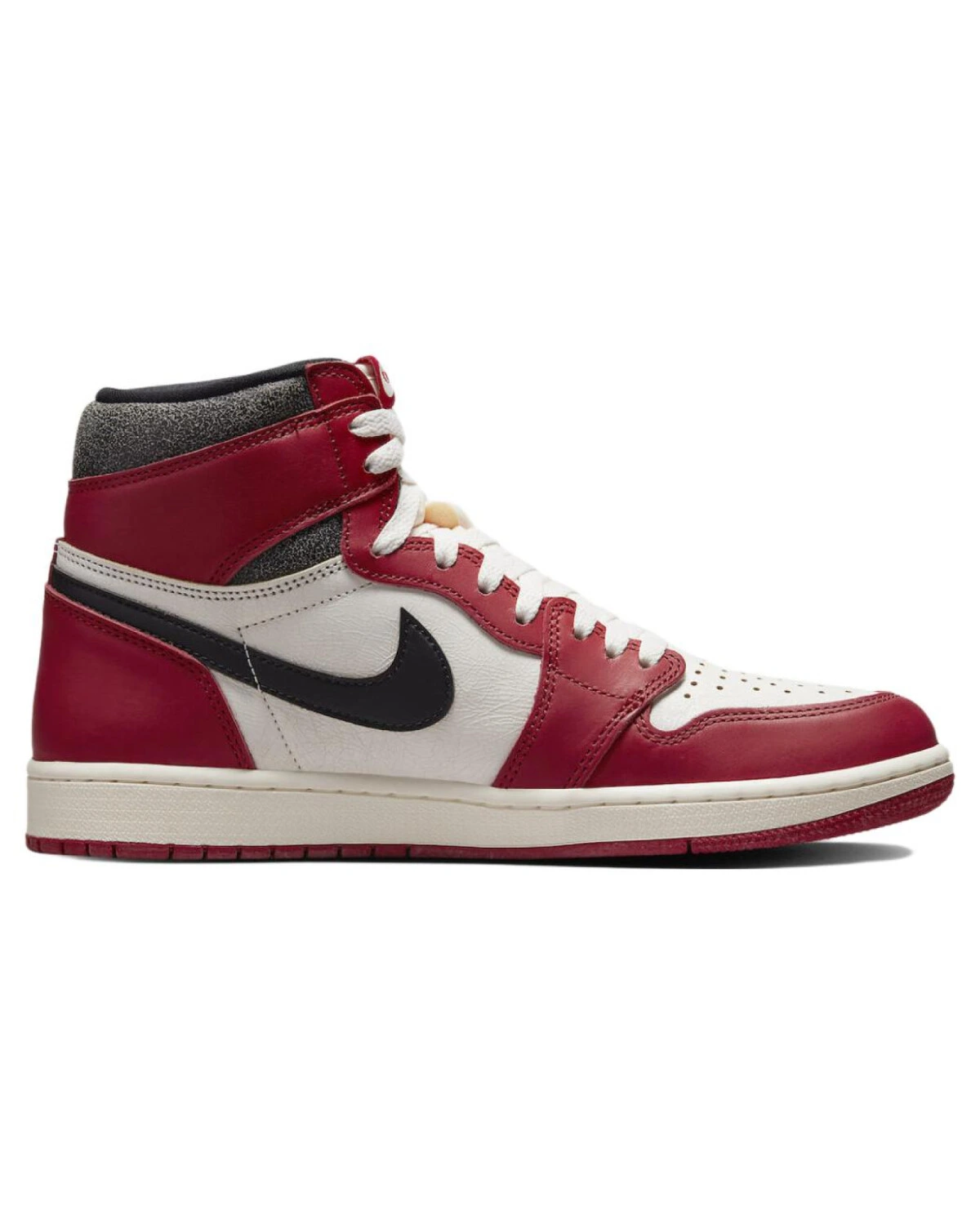 Jordan Air Jordan 1 унисекс кроссовки высокие кожаные бело-красно-черные картинка