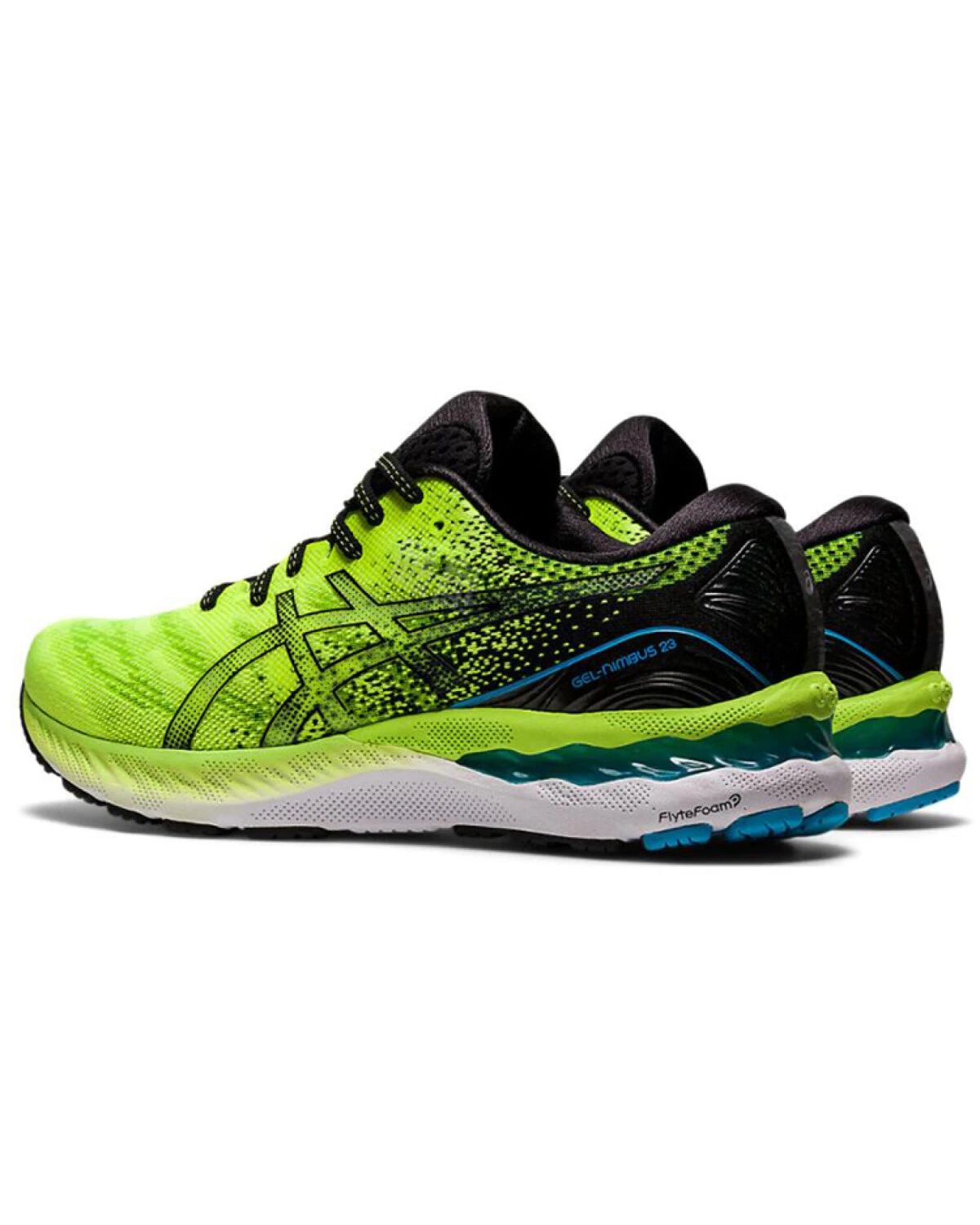 Asics GEL-Nimbus 23 мужские спортивные кроссовки из ткани зелёно-чёрные картинка