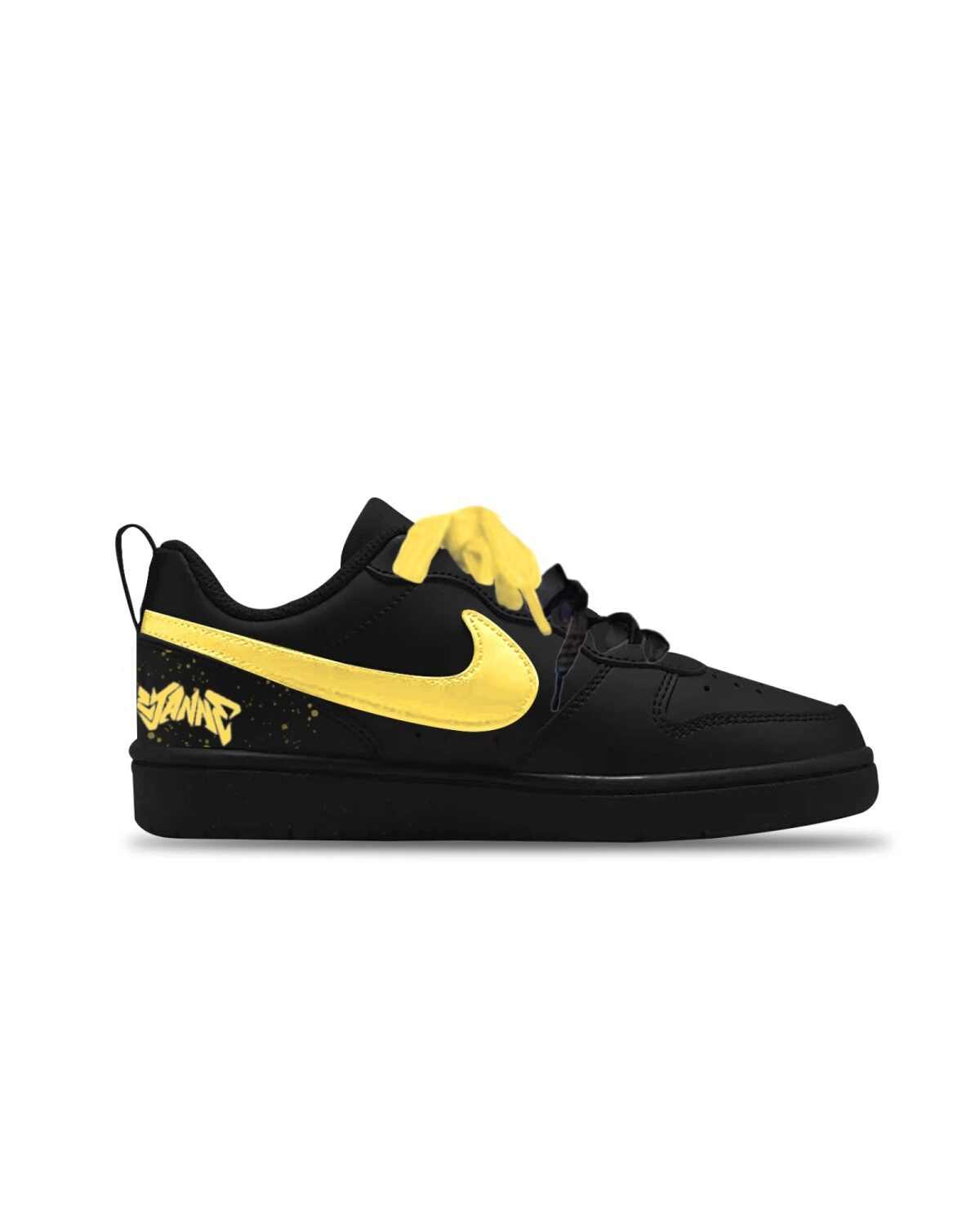 Nike Court Borough детские кеды желтые с эффектом брызг и синтетической отделкой картинка