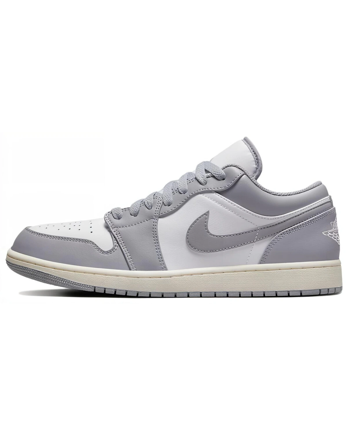 Jordan Air Jordan 1 унисекс кроссовки кожаные бело-серые картинка