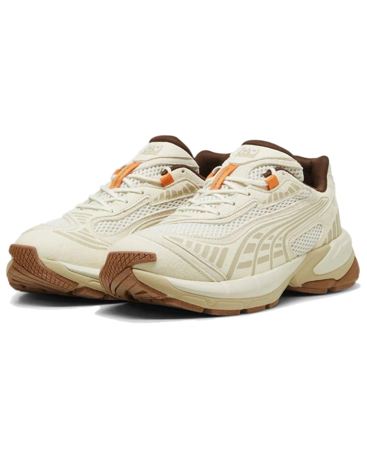 PUMA Velophasis унисекс кроссовки с амортизацией из сетчатого материала бежево-белые картинка