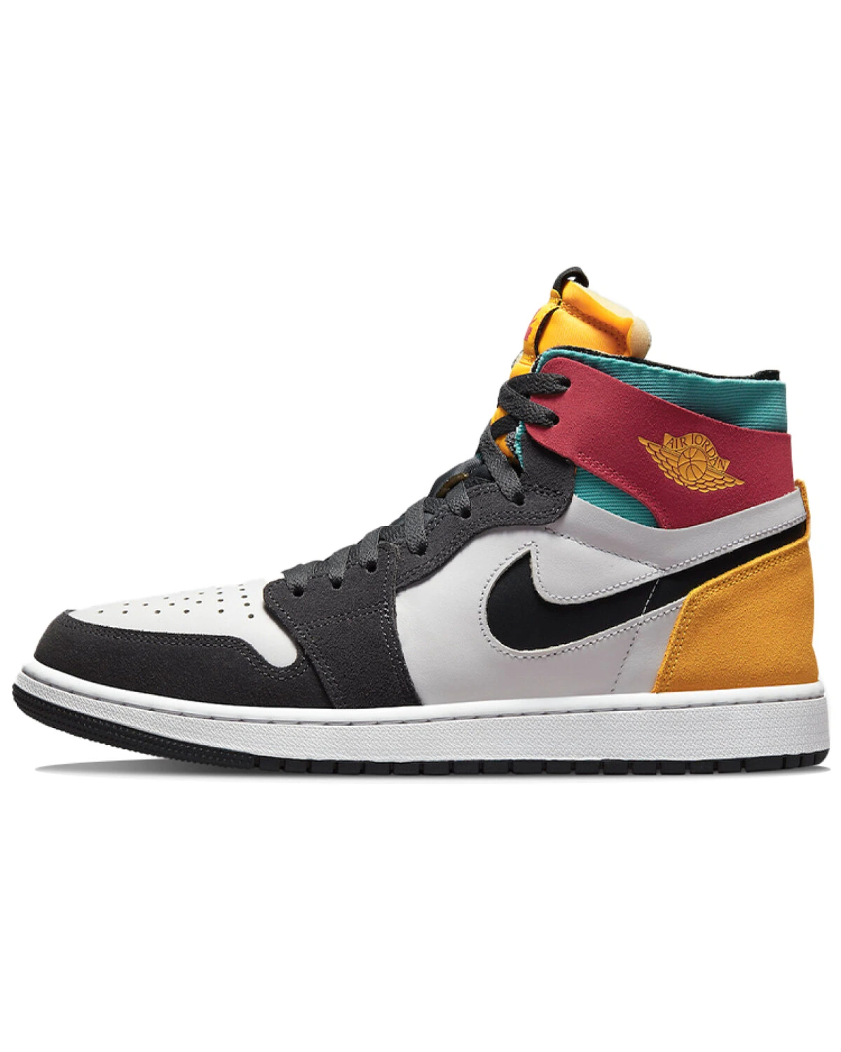 Jordan Air Jordan 1 High Top кроссовки высокие черно-белые с красным и желтым картинка
