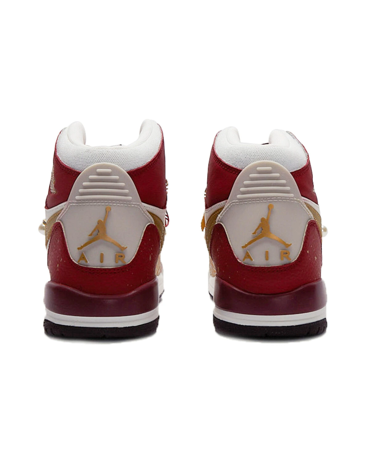 Jordan Legacy 312 женские кроссовки высокие золото-красные картинка