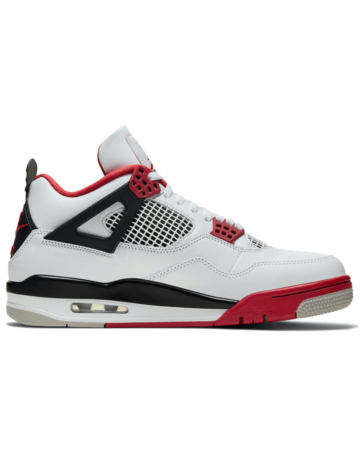 Jordan Air Jordan 4 унисекс кроссовки винтажные бело-красные с кожаным верхом картинка