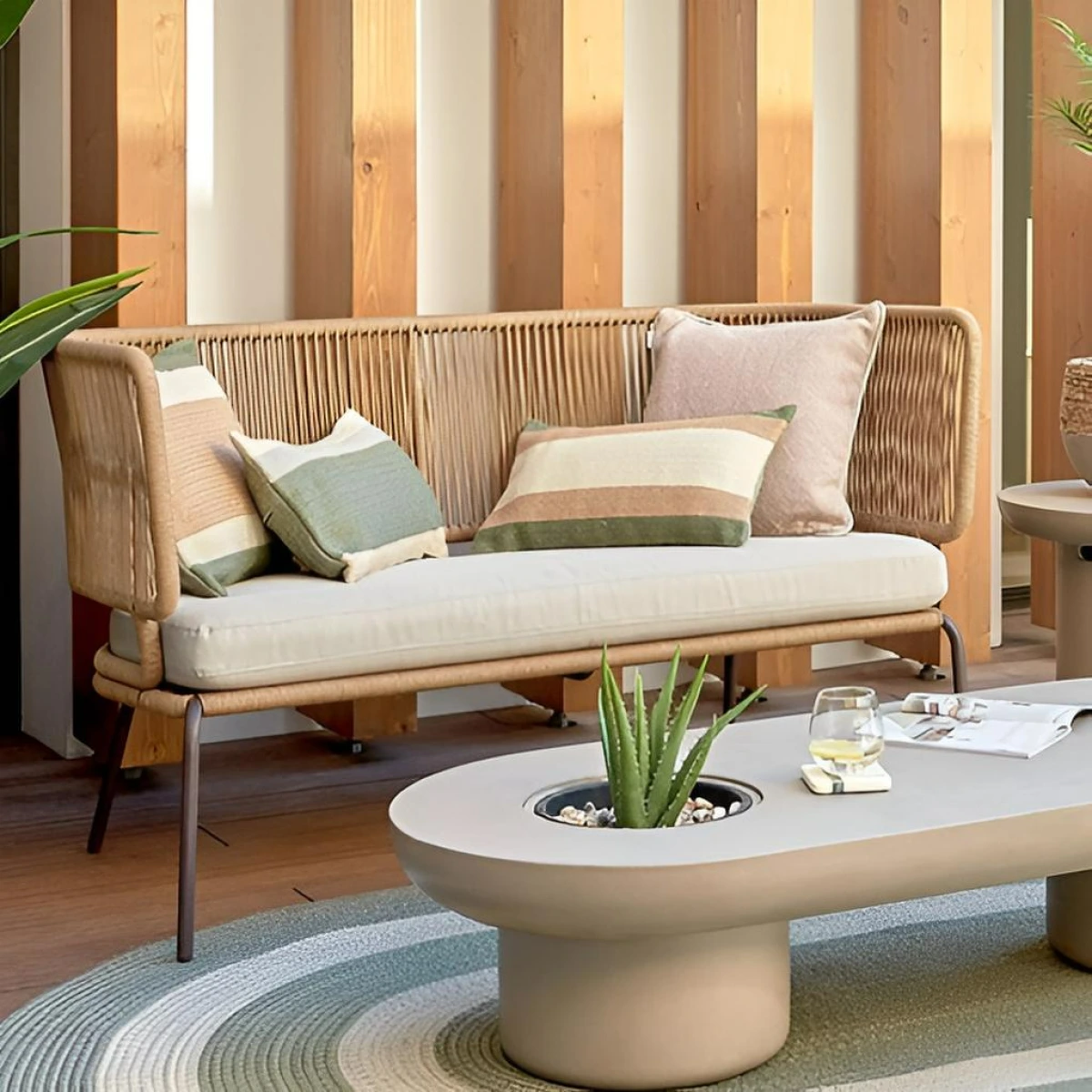 Комплект садовой мебели с веревочным плетением картинка