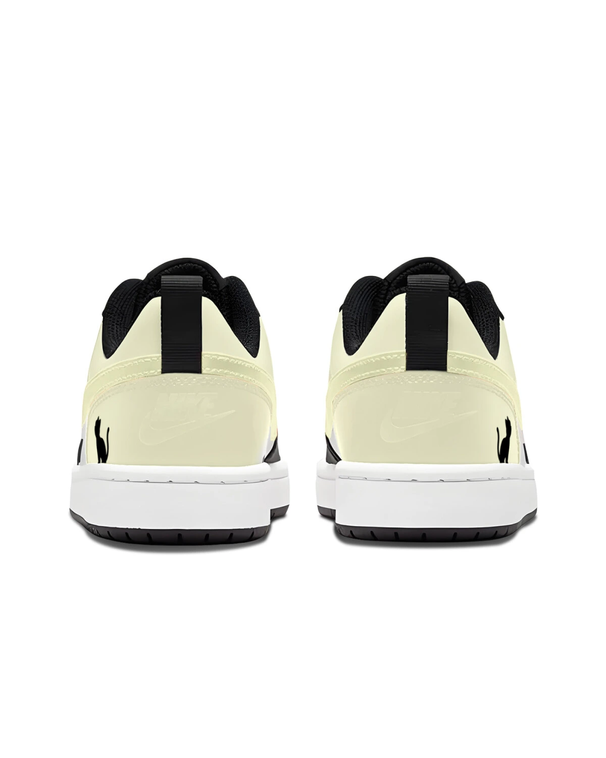 Nike Court Borough Low 2 детские кроссовки кожаные черно-желтые с амортизацией картинка