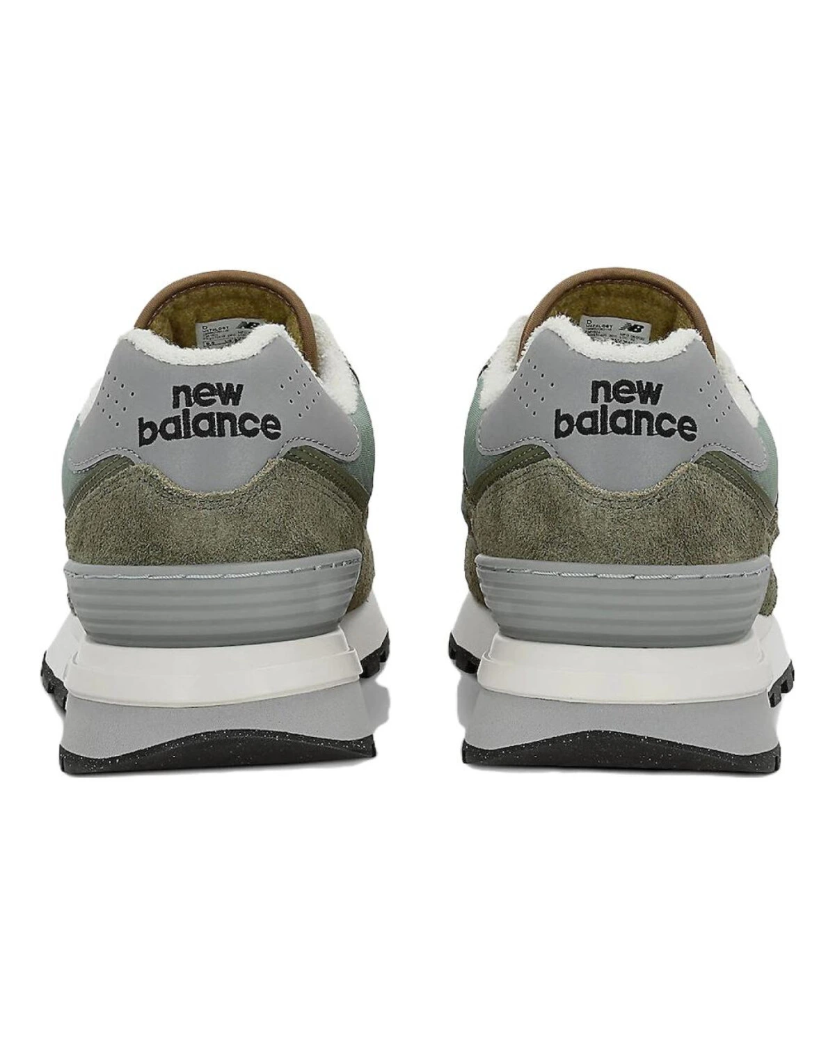 New Balance 574 унисекс кроссовки серо-коричневые из ткани и кожи для города и бега картинка