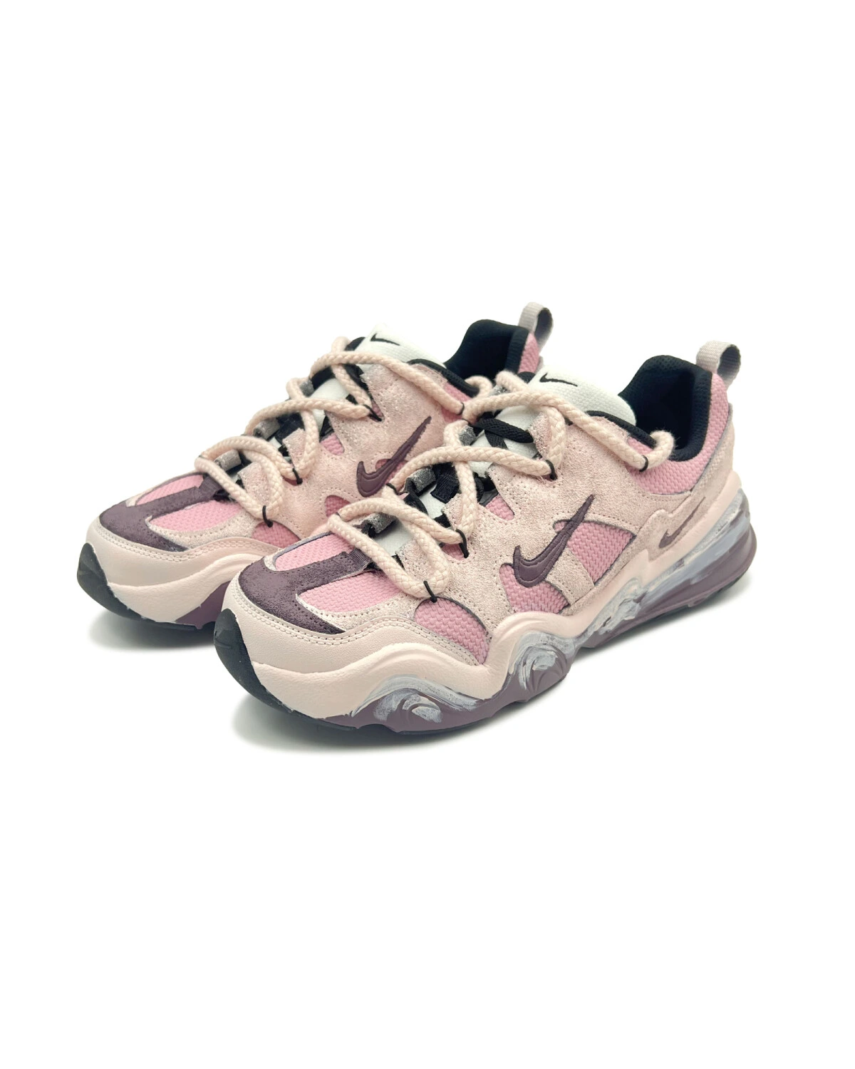 Nike Tech Hera унисекс кроссовки нубук розовые картинка