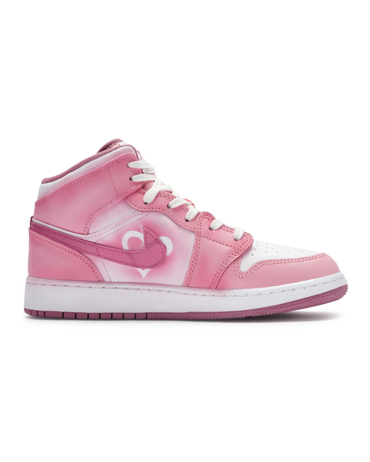 Jordan Air Jordan 1 женские кроссовки розово-белые средней высоты картинка