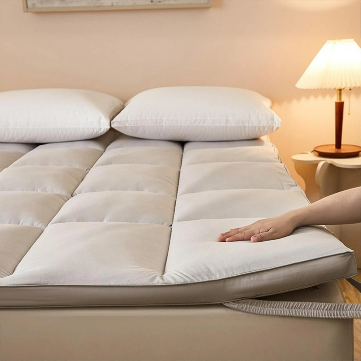 3D матрас-топпер для кровати, с ортопедической поддержкой (серый) картинка