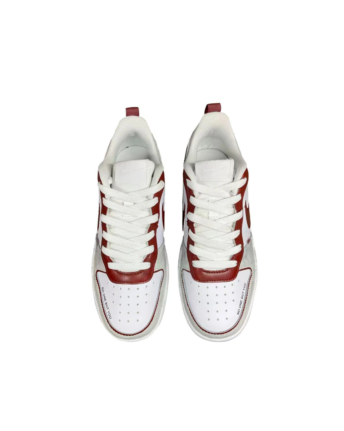 Nike Court Borough детские кроссовки кожаные с дизайном любовь и улыбка красные картинка