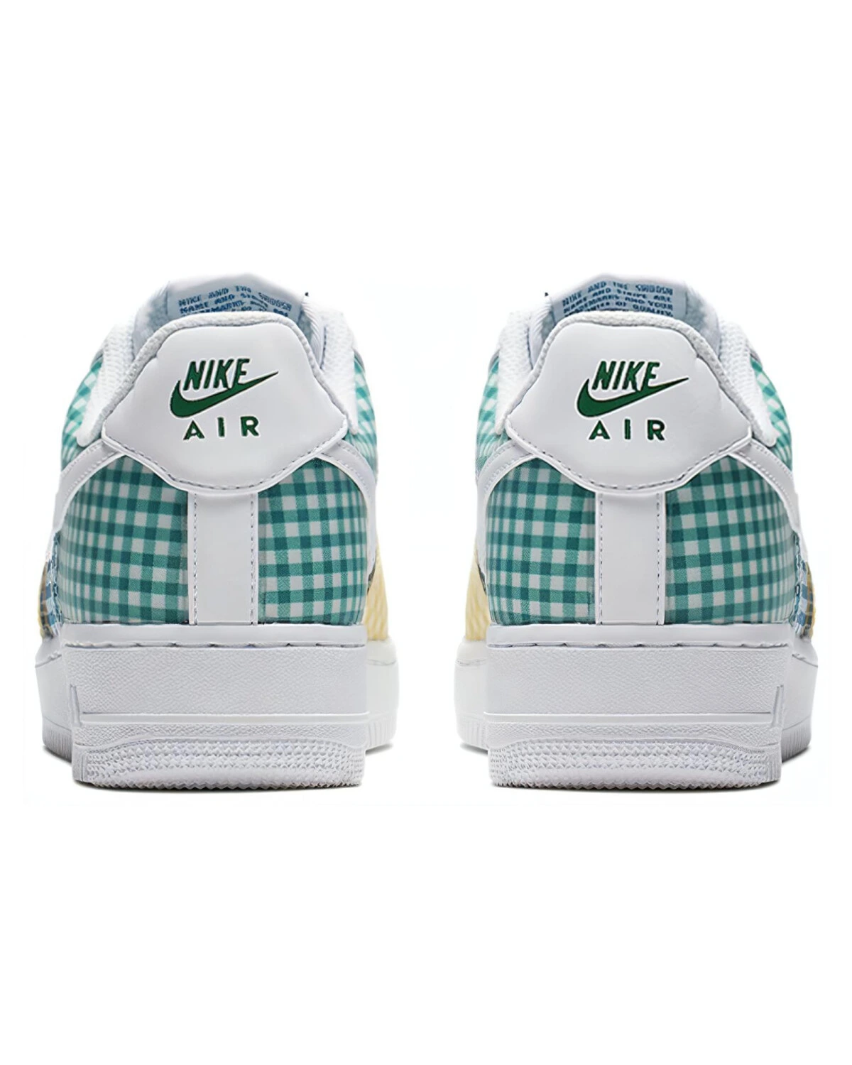 Nike Air Force 1 07 QS женские кроссовки с четырёхцветной клетчатой вставкой картинка