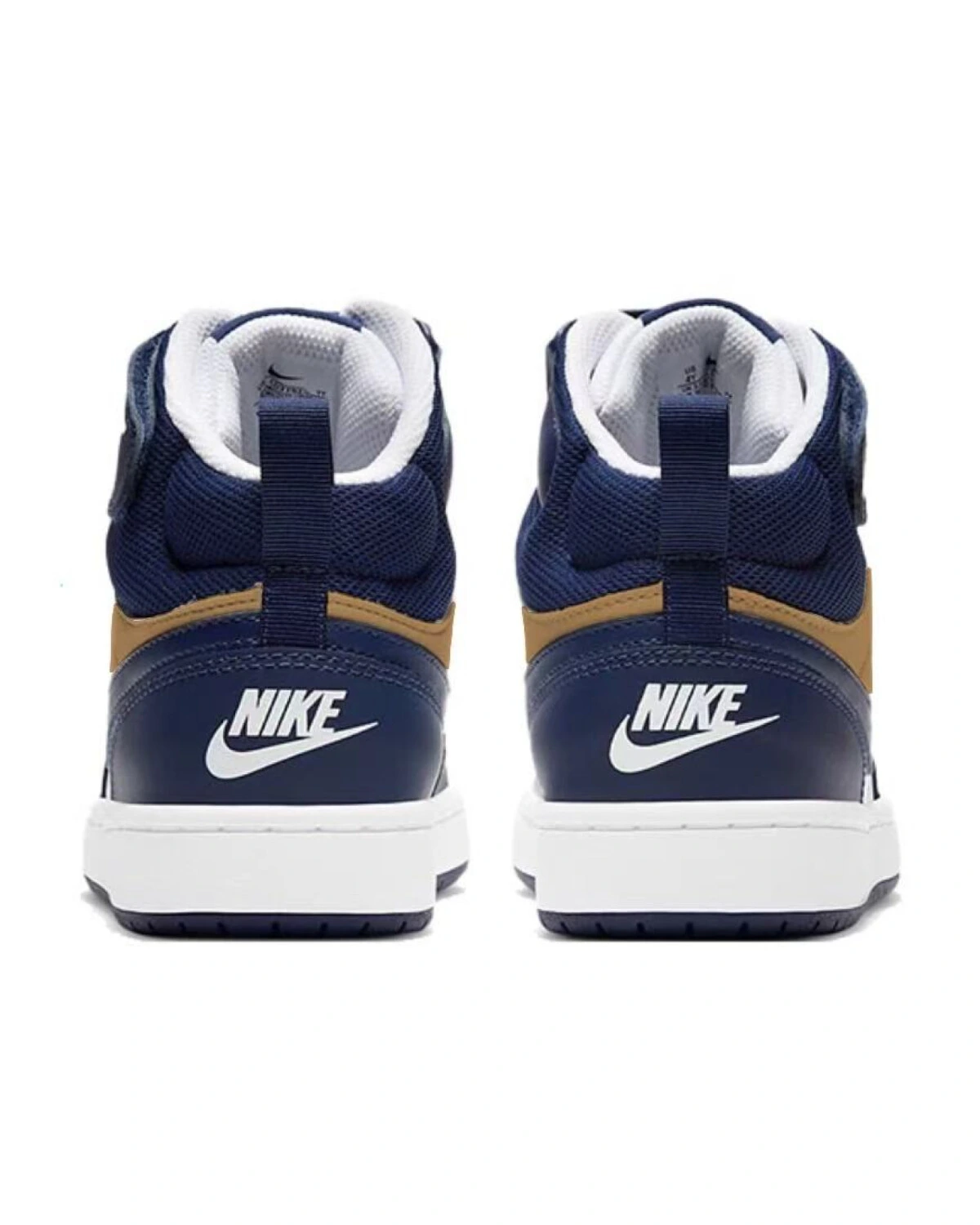 Nike Court Borough детские высокие кроссовки синие из искусственной кожи картинка