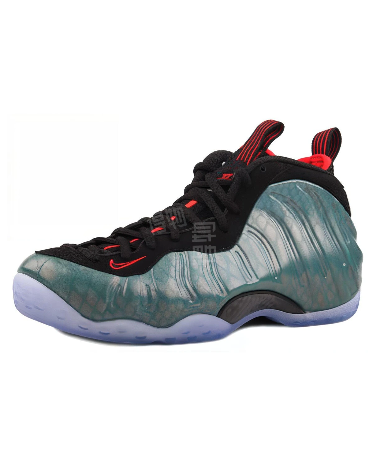 Nike Foamposite One Gone Fishing мужские спортивные кроссовки средние черно-зеленые картинка