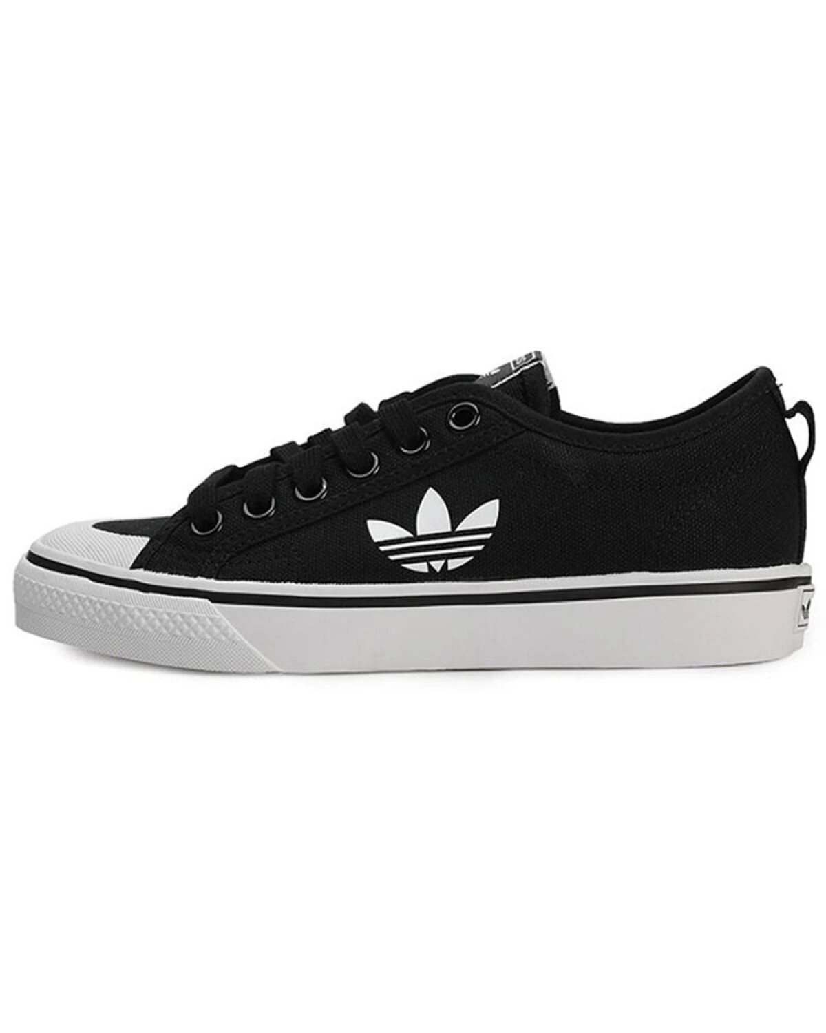 Adidas Originals Nizza Trefoil женские кеды черно-белые с амортизацией картинка