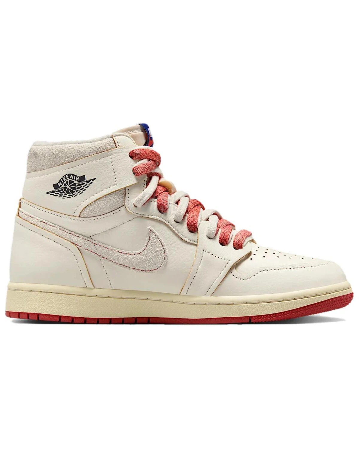Jordan Air Jordan 1 High OG “Sail/Cinnabar” женские кроссовки высокие бежевые картинка
