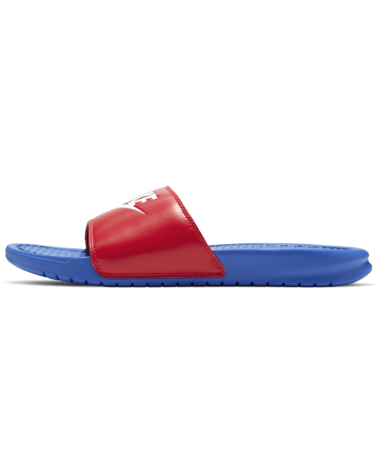 Nike Benassi JDI унисекс слипоны кожаные красно-синие картинка