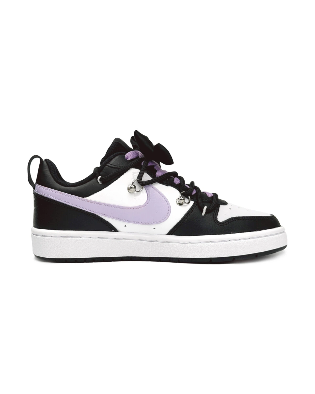 Nike Court Borough Low женские кроссовки фиолетово-чёрные в стиле сладко-крутой картинка