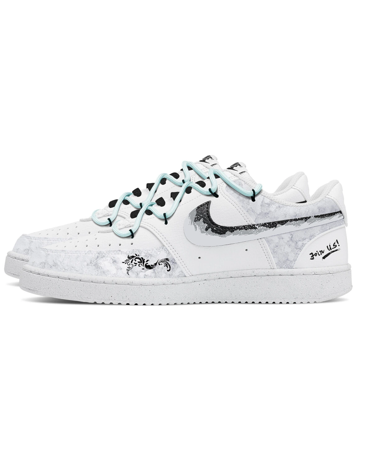 Nike Court Vision 1 Team773 Мужские кеды белые с узором картинка