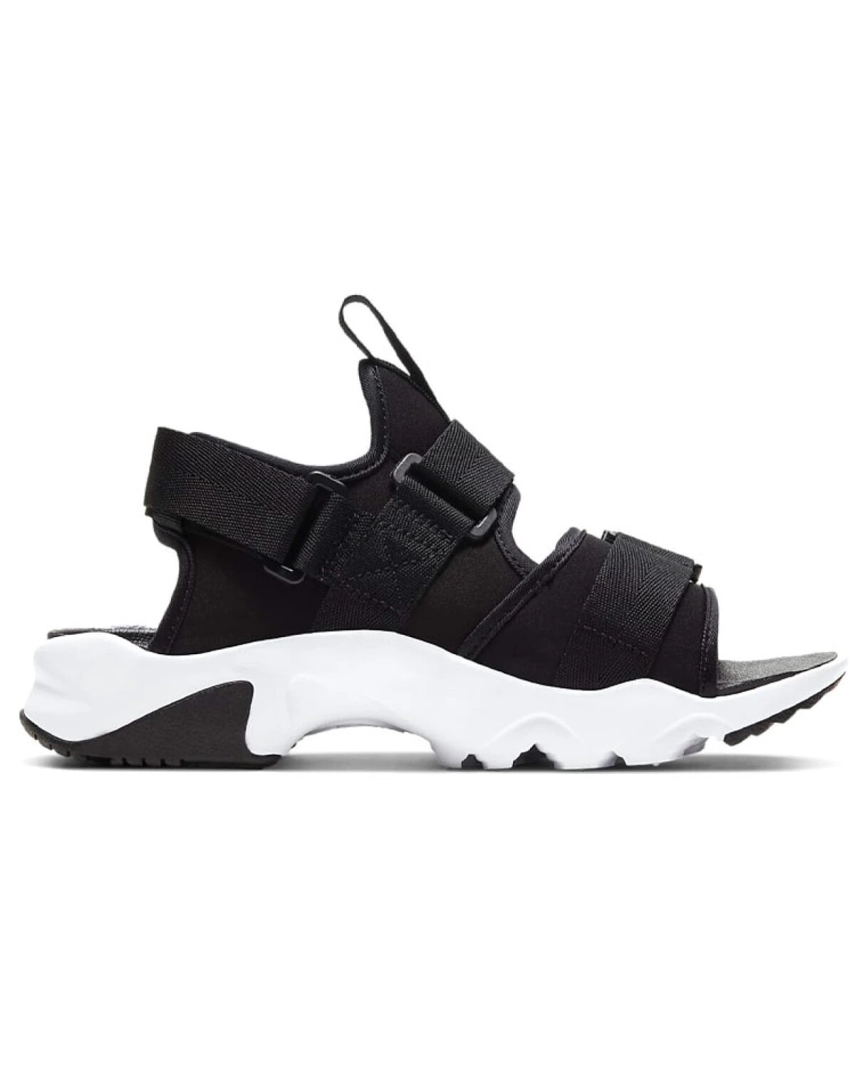 Nike Canyon женские сандалии чёрно-белые из ткани картинка