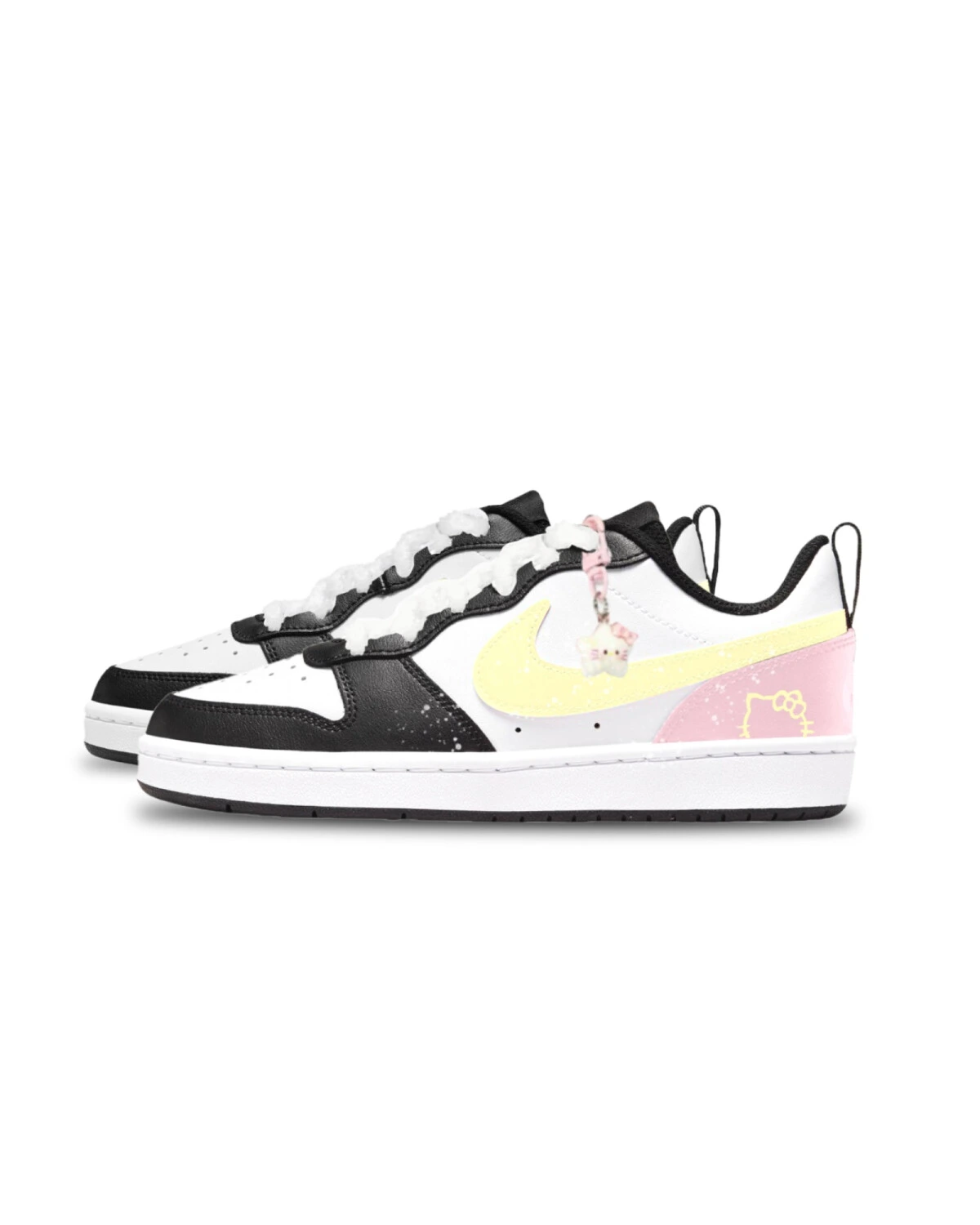 Nike Court Borough унисекс детские кеды кожа розово-желтые картинка