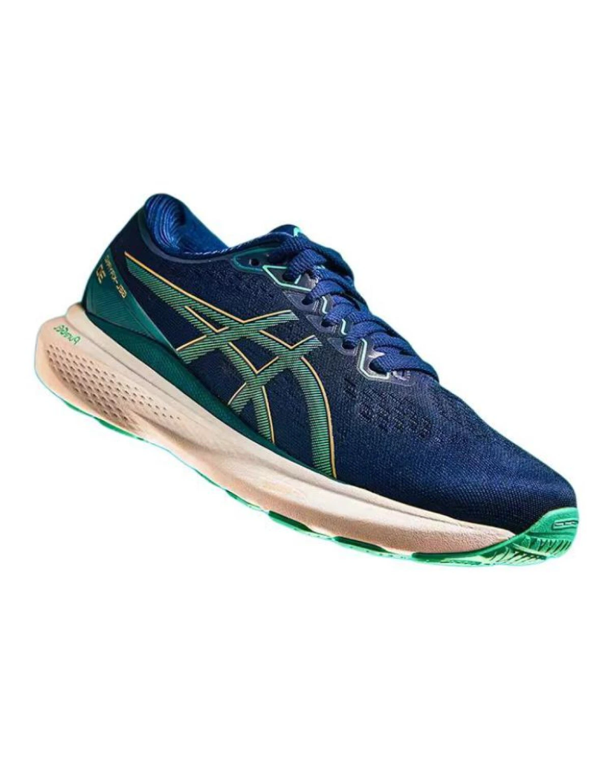 Asics Gel-Kayano 30 детские кроссовки для бега сине-зеленые картинка