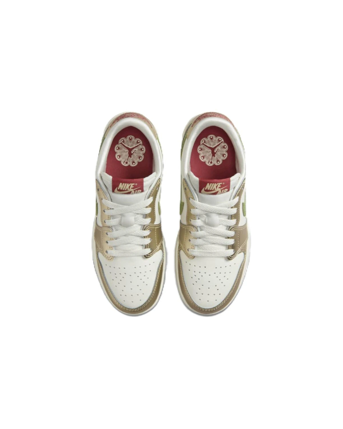 Jordan Air Jordan 1 детские кроссовки кожаные бело-зеленые картинка