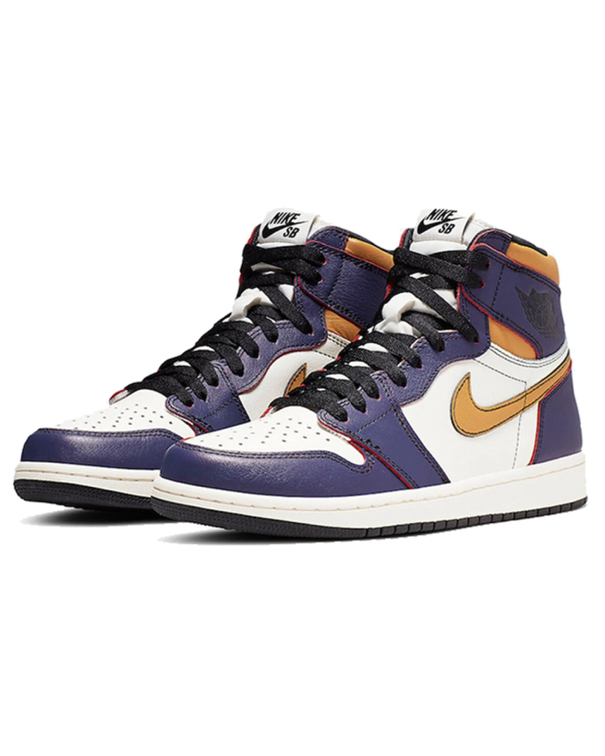 Jordan Air Jordan 1 унисекс кроссовки высокие фиолетово-золотые картинка