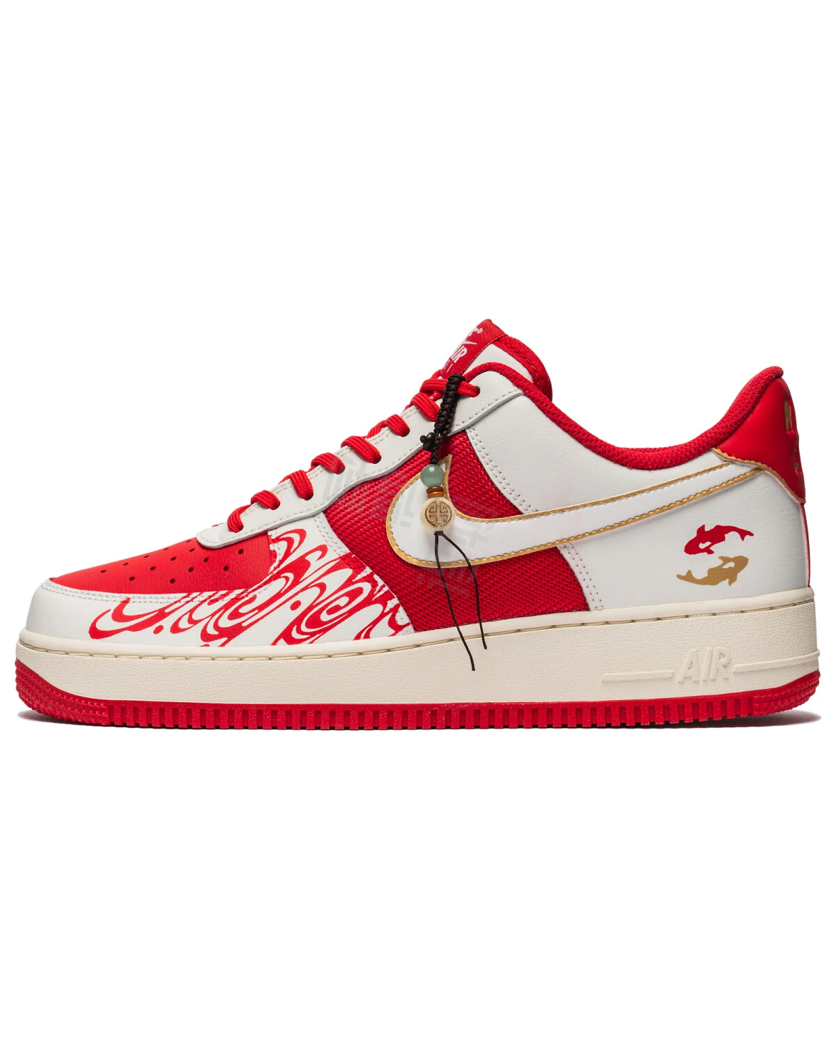 Nike Air Force 1 унисекс повседневные кроссовки бело-красные картинка