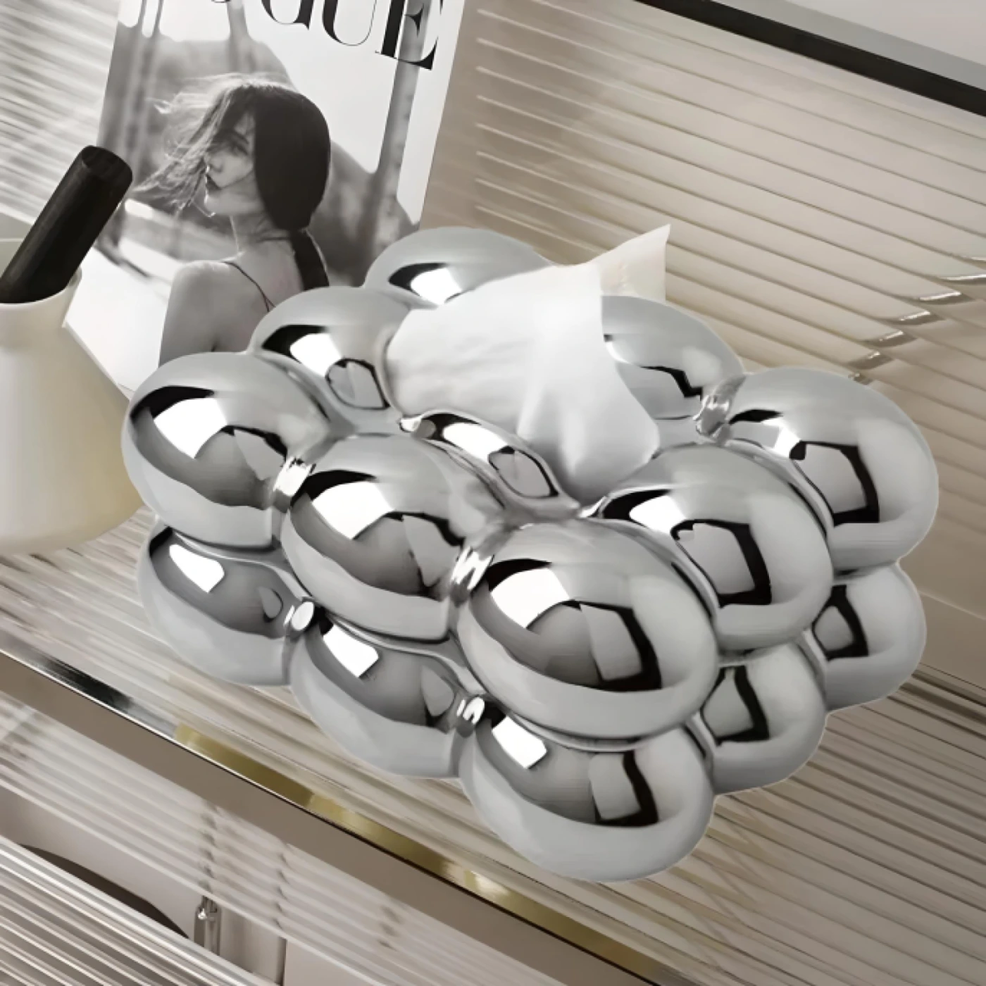 Глянцевая салфетница в форме облака (Серебро) картинка