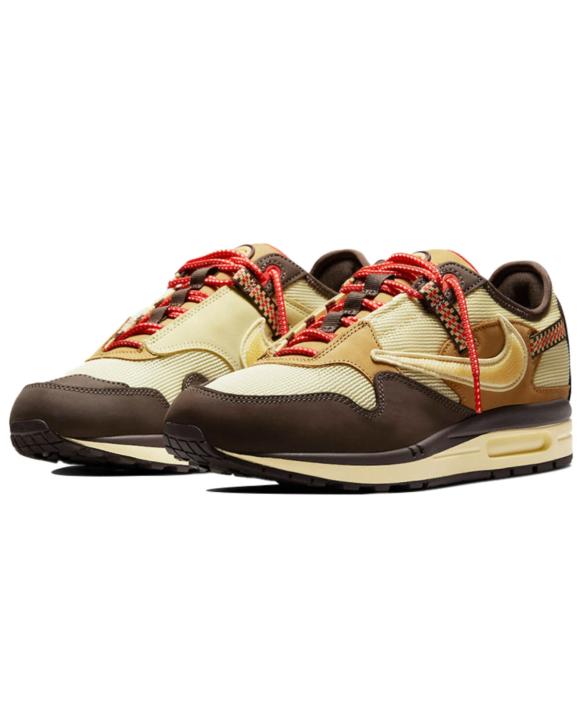 Nike Air Max 1 unisex кроссовки бежево-коричневые с комбинированным верхом картинка