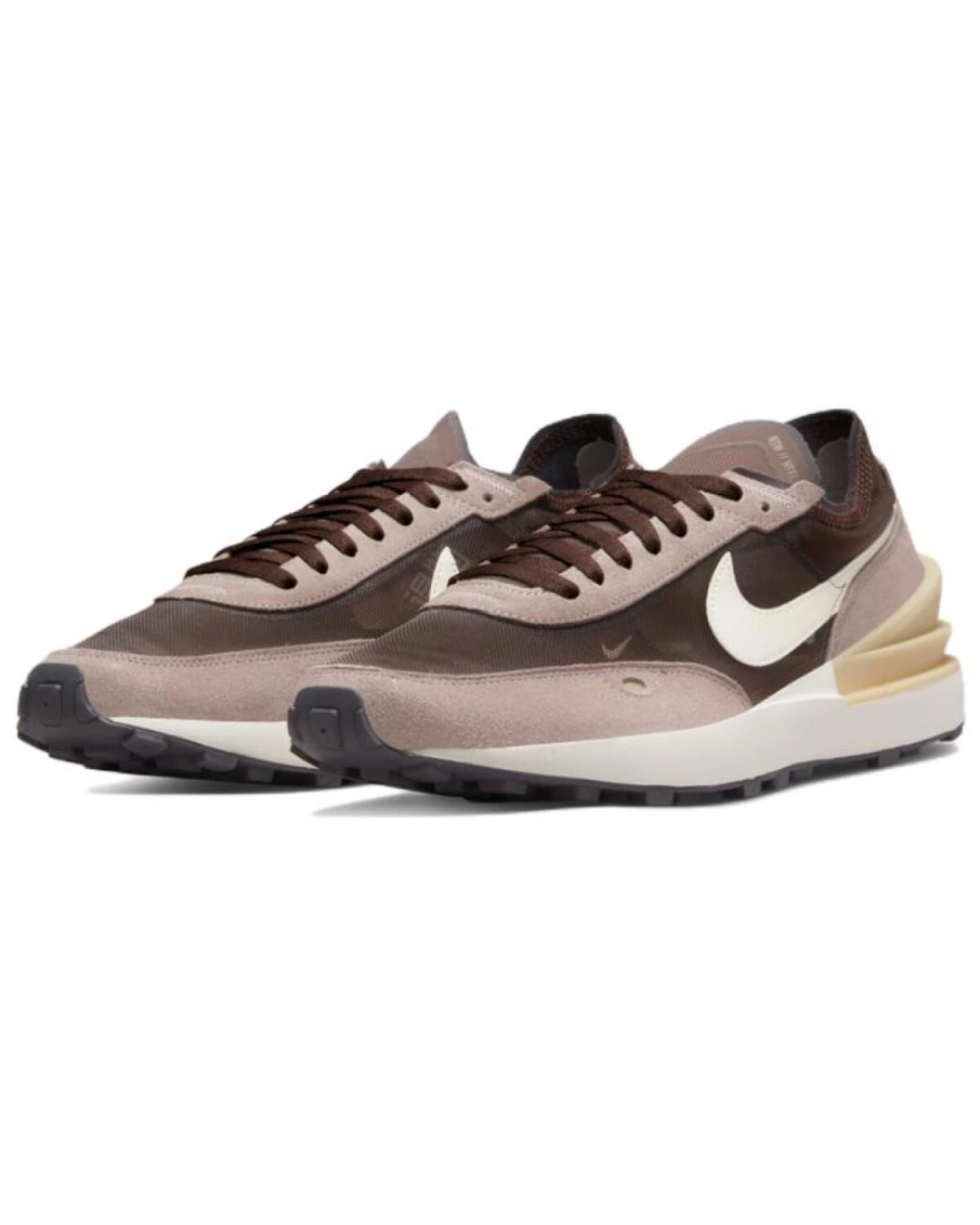 Nike Waffle One мужские повседневные кроссовки из замши и ткани светло-коричневые картинка