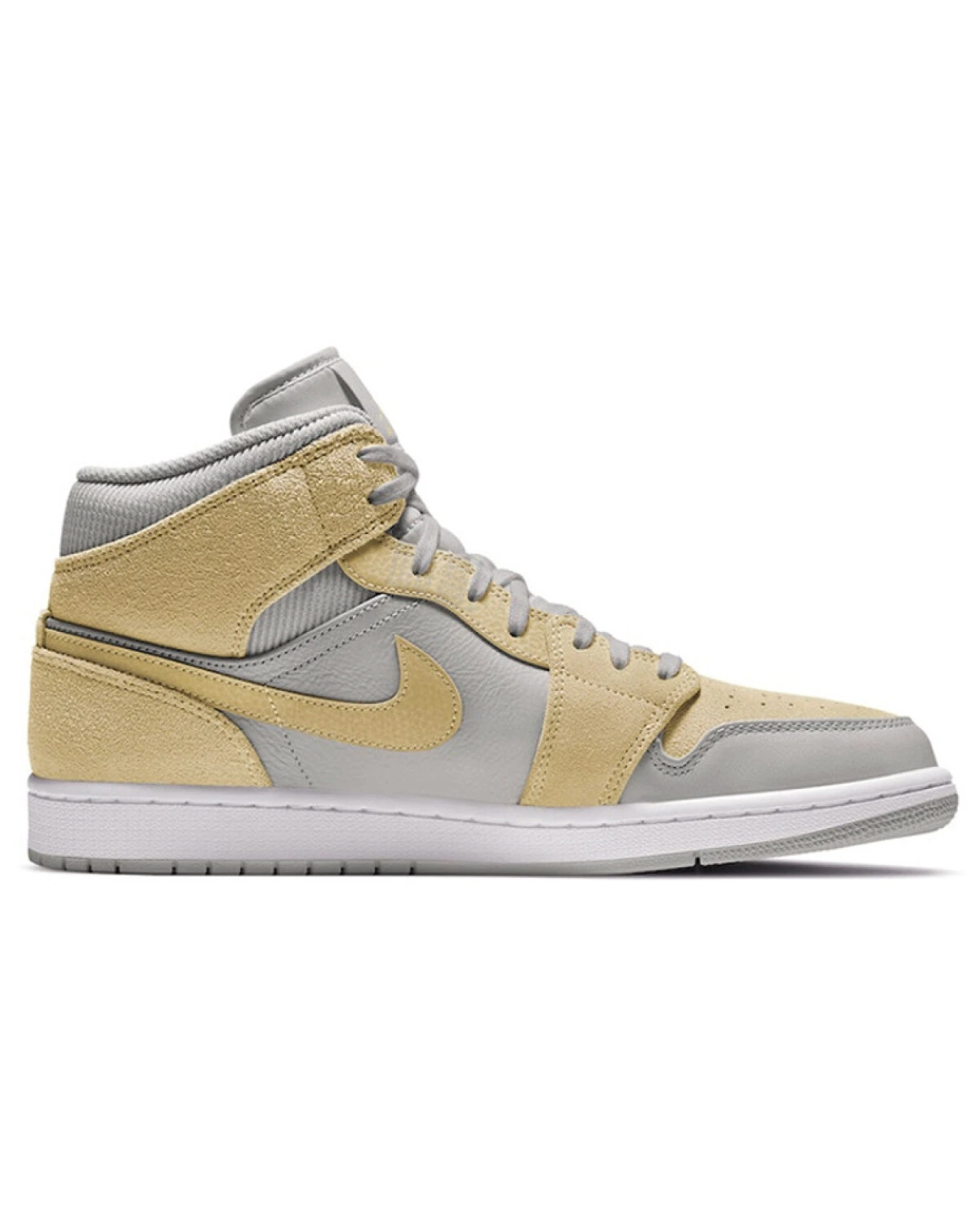 Jordan Air Jordan 1 Mid мужские кроссовки ретро с амортизацией серо-желтые картинка