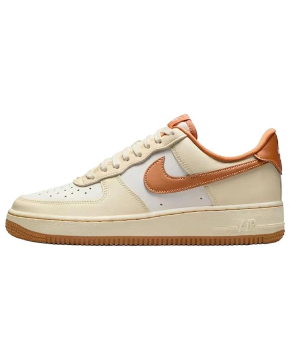 Nike Air Force 1 '07 женские кроссовки на шнуровке бежевые с круглым носком картинка