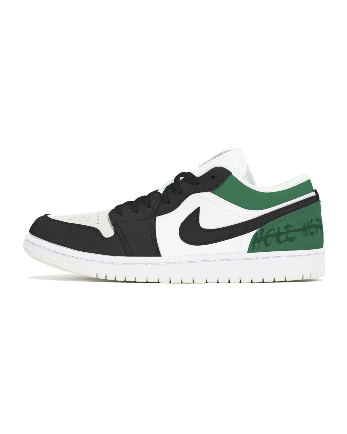 Jordan Air Jordan 1 мужские и женские спортивные кроссовки черно-белые с зеленым ретро картинка