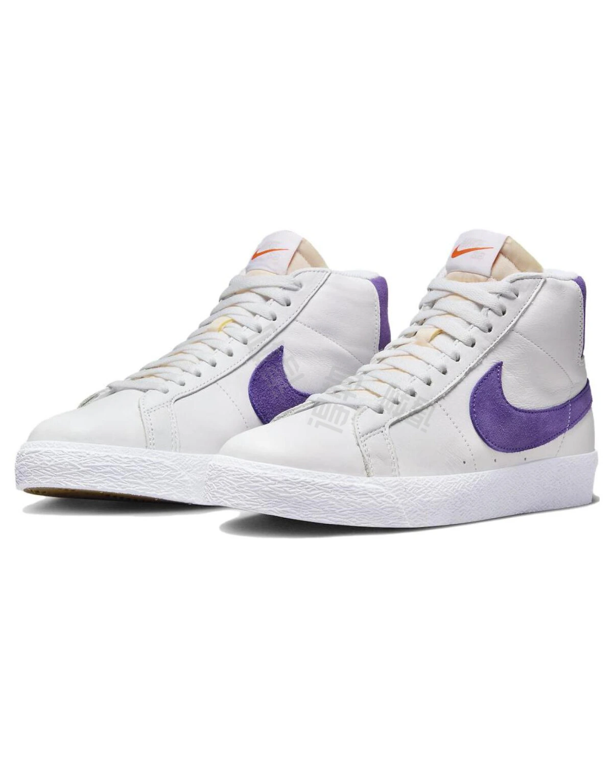 Nike Blazer Mid мужские кроссовки износостойкие бело-фиолетовые картинка