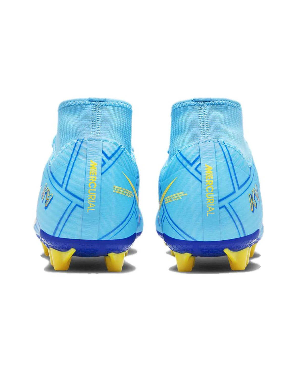 Nike Zoom Superfly 9 футбольные бутсы высокие синие с желтым картинка