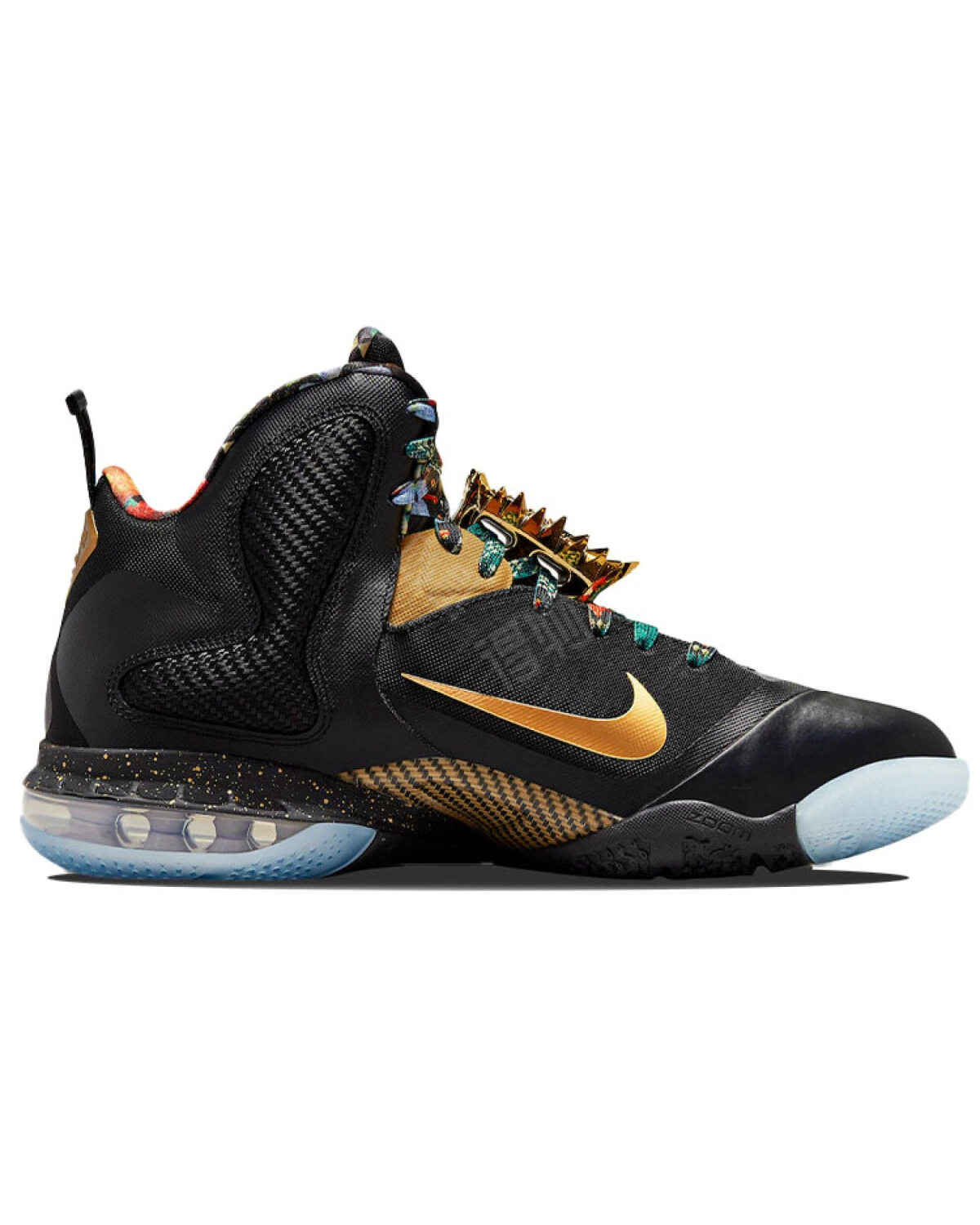 Nike Lebron 9 "King" мужские баскетбольные кроссовки черно-золотые с амортизацией картинка