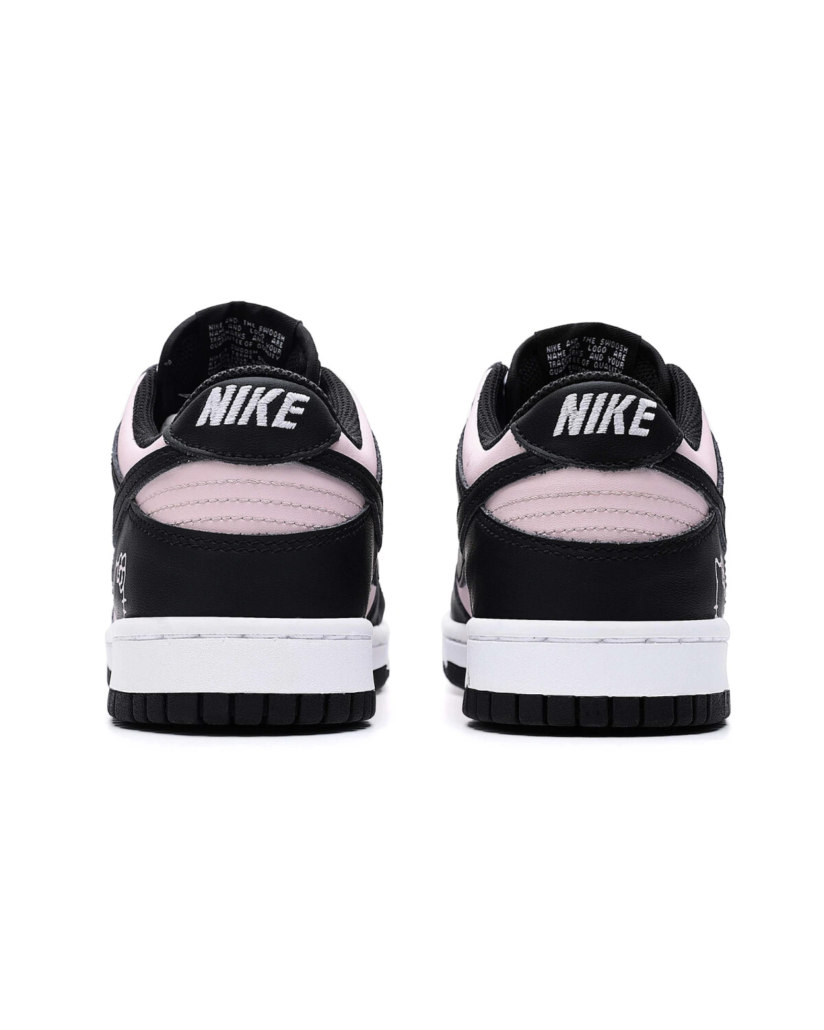 Nike Dunk 'Black' детские кеды черно-розовые кожаные картинка