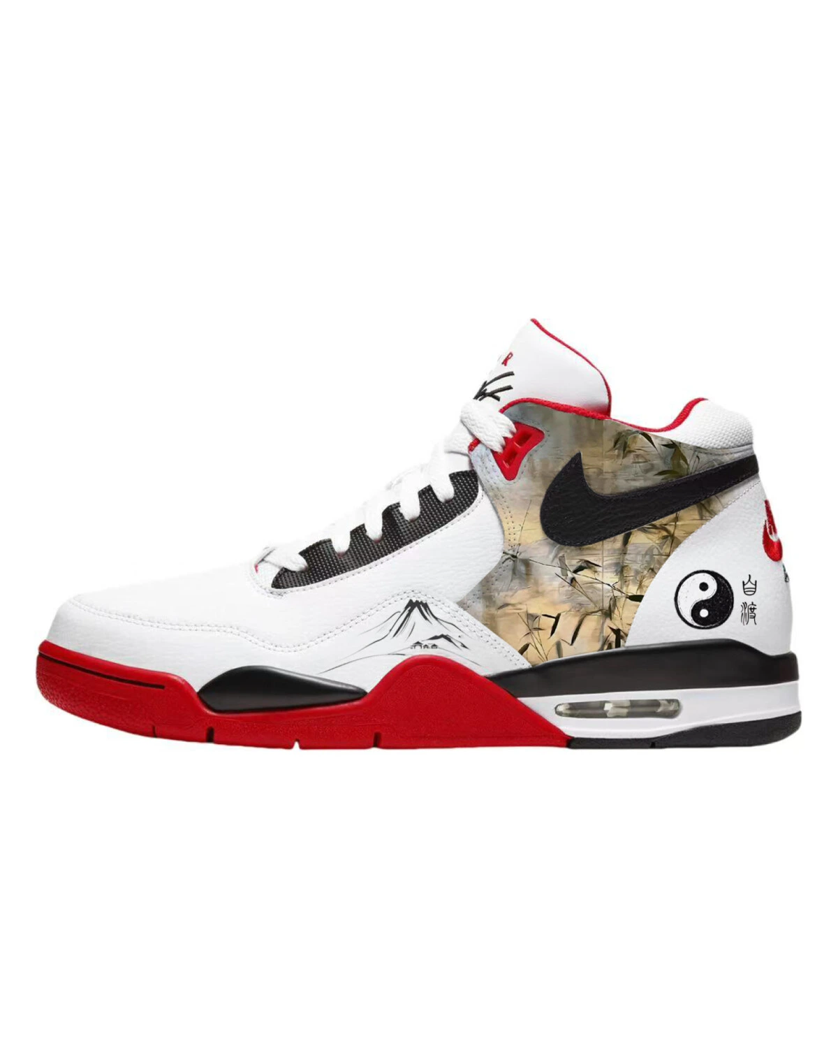 Nike Flight Legacy мужские спортивные кроссовки средние красно-белые с амортизацией картинка