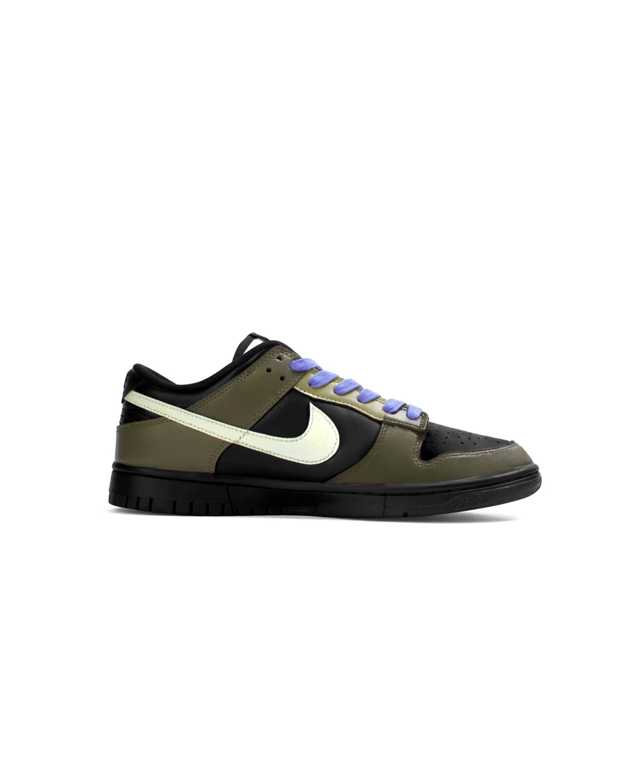 Nike Dunk детские кроссовки кожаные черные картинка