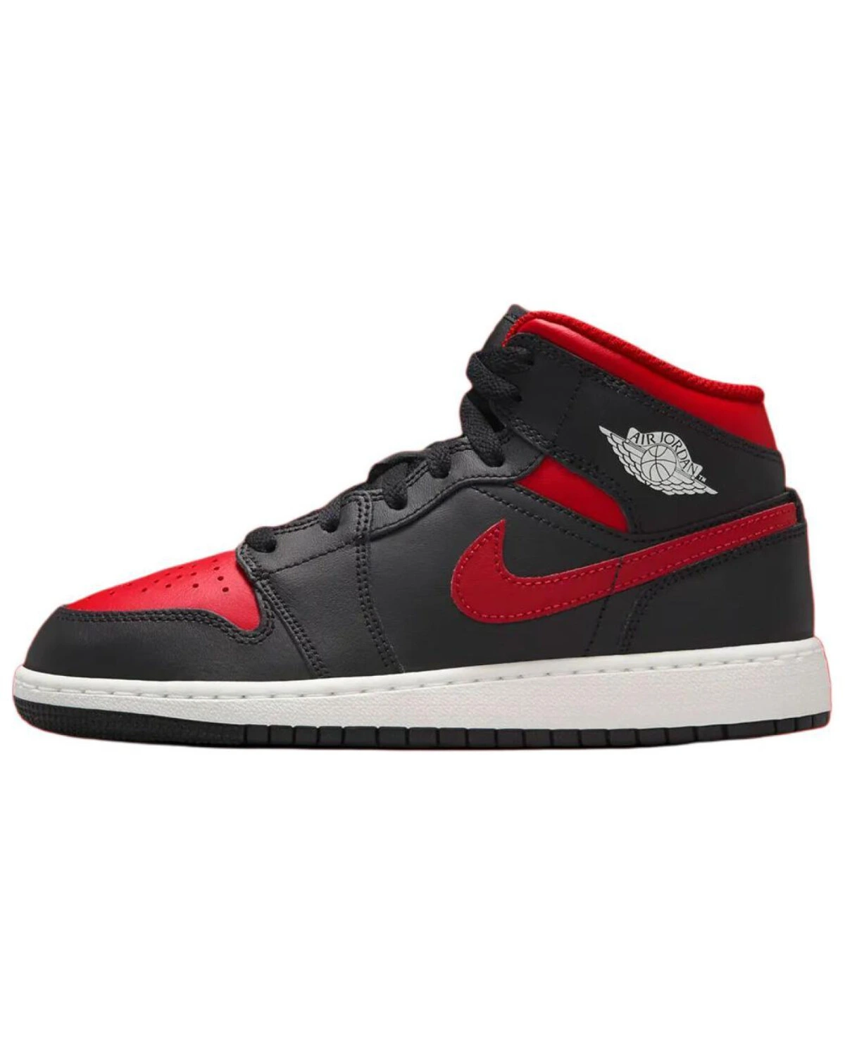 Jordan Air Jordan 1 мужские и женские кроссовки черно-красные средние картинка