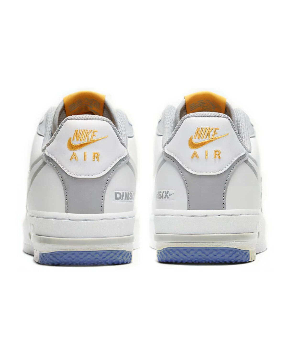Nike Air Force 1 React унисекс кроссовки белые с голубыми вставками картинка
