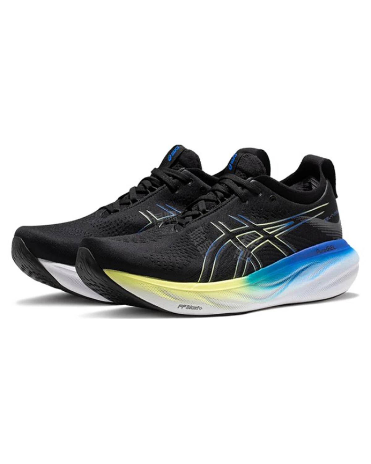 Asics GEL-Nimbus 25 мужские кроссовки для марафона черно-желто-синие картинка